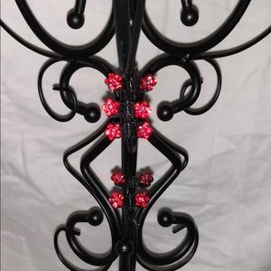 Set of 5 Red Swarovski Mini Flower Hair Jaws